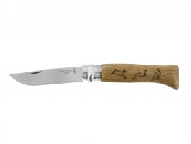 Messer Opinel 8 Klappmesser Inox Buche Motiv Gämse