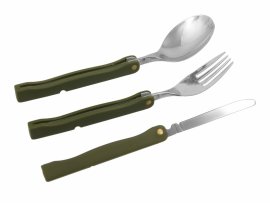 Klappbares Camping-Besteck MFH mit Etui