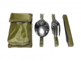 Klappbares Camping-Besteck MFH mit Etui