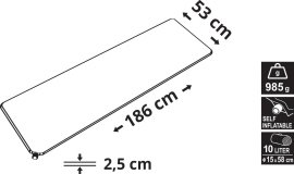 Selbstaufblasende Isomatte Cattara 2,5cm blau