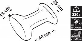Selbstaufblasendes Kissen Bone grün