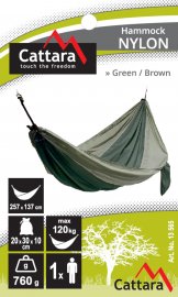 Hängematte NYLON 275x137 cm grün-braun