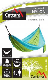 Hängematte NYLON 275x137 cm grün-blau