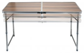 Campingtisch klappbar Double teleskop. braun