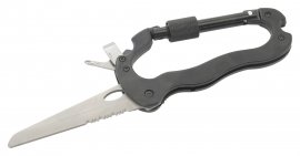 Multifunktionaler Karabiner aus Vollmetall 5in1