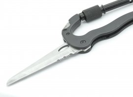 Multifunktionaler Karabiner aus Vollmetall 5in1