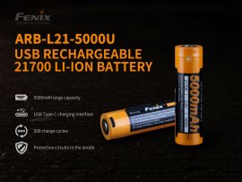 Wiederaufladbare Batterie Fenix 21700 5000 mAh mit USB-C (Li-Ion)