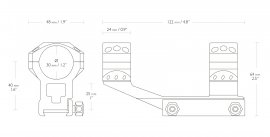 Montage Hawke Tactical AR Cantilever 22mm/30mm, hoch, einteilig
