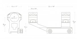 Montage Hawke Tactical AR Cantilever 22mm/25,4mm, hoch, einteilig
