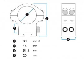 Montage Element Optics Accu-Lite 22mm/30mm hoch