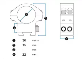 Montáž UTG Max Strength QD Lock 30mm 22mm střední 2.webp