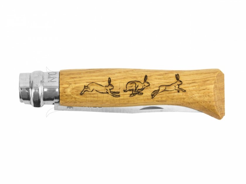 Messer Opinel 8 Inox Buche Kaninchen Motiv