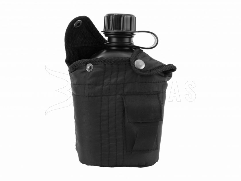 Feldflasche in Hülle MFH schwarz