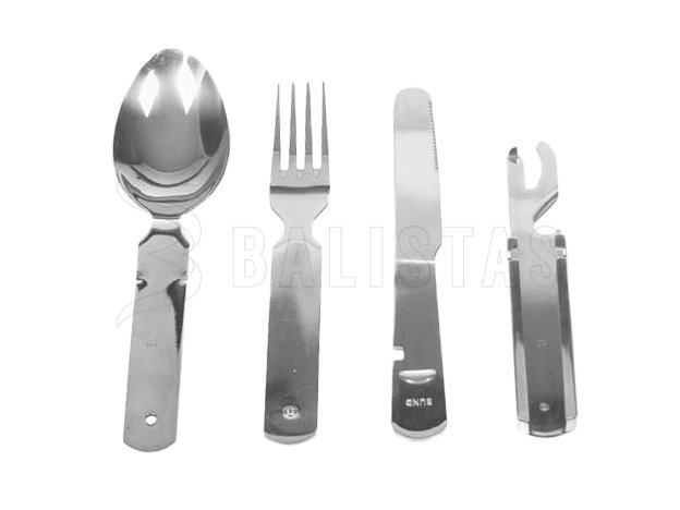 MFH 4-teiliges Campingbesteck mit Etui