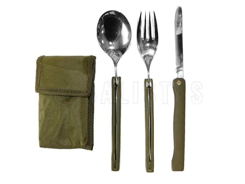 Klappbares Camping-Besteck MFH mit Etui