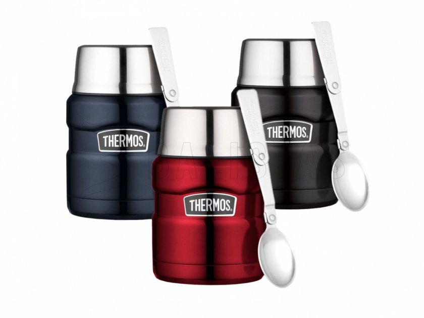 Thermos King 0,47 l Food-Thermobehälter mit Löffel steel