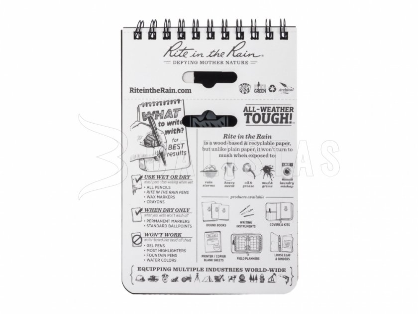 Wasserdichtes Notizbuch Rite in the Rain 746 4x6 schwarz