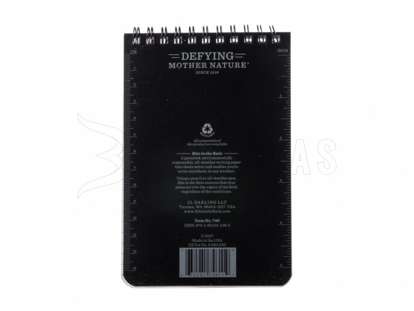 Wasserdichtes Notizbuch Rite in the Rain 746 4x6 schwarz