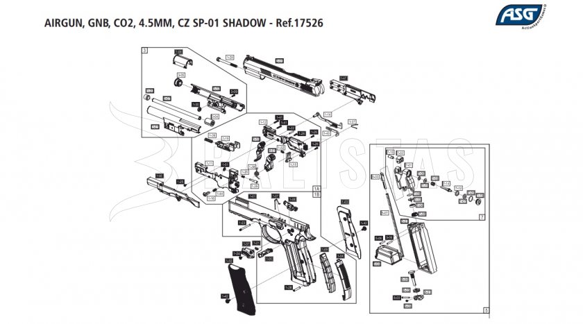 Luftpistole ASG CZ-75 SP-01 Shadow 4,5mm