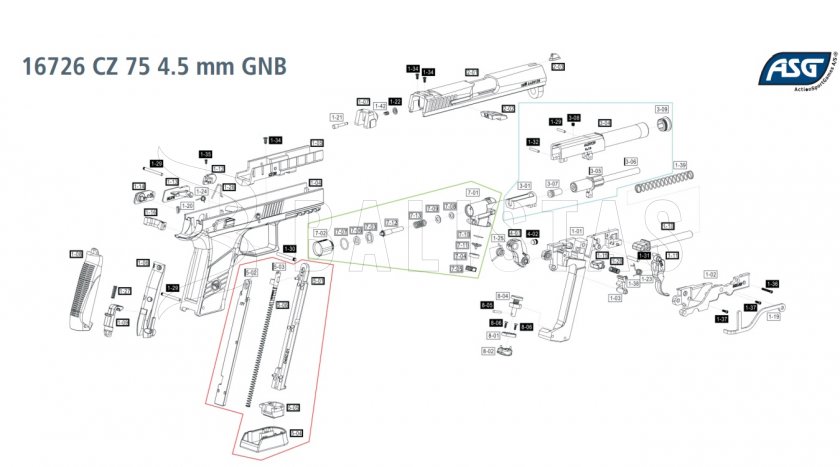 Luftpistole ASG CZ 75 P-07 Duty Blowback 4,5mm