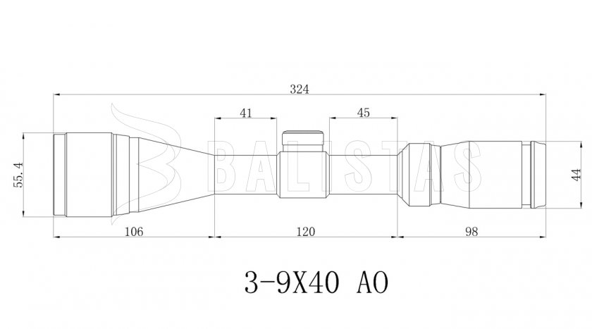 Zielfernrohr Raven 3-9x40 AOE Mil-Dot