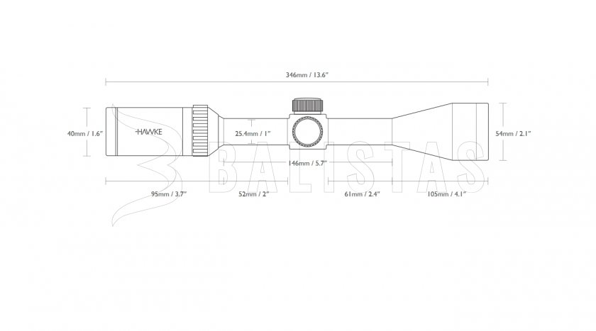 Zielfernrohr Hawke Vantage 4-12x40 AO Mil Dot