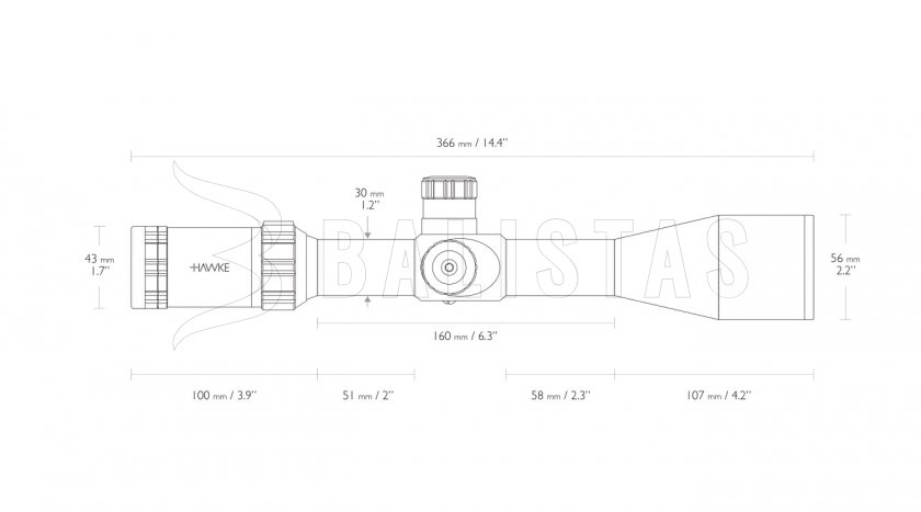 Zielfernrohr Hawke Sidewinder 30 SF 4-16x50 SR Pro