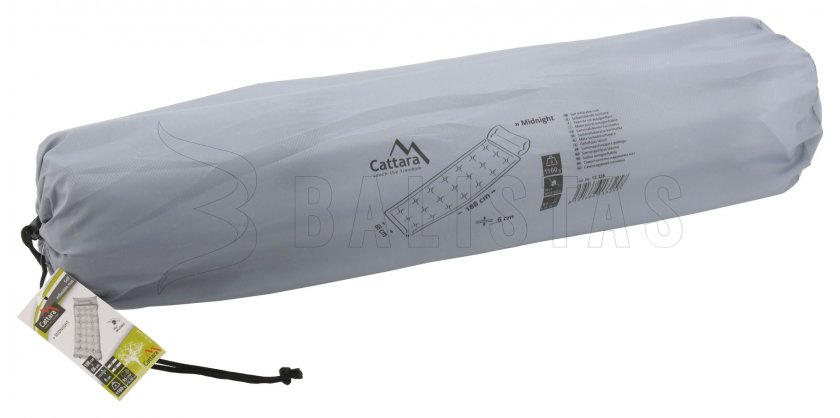 Selbstaufblasende Isomatte Cattara Midnight 180x66x4cm mit Kissen