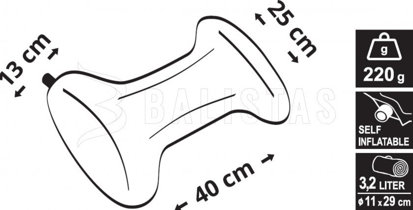 Selbstaufblasendes Kissen Bone grün