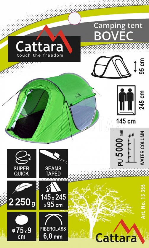 Zelt BOVEC für 2 Personen 245x145x95 cm