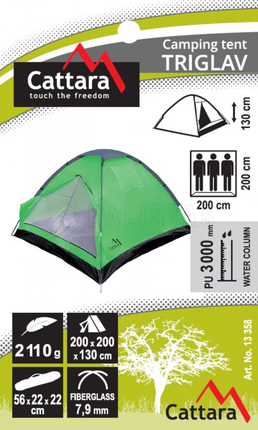 Zelt Triglav für 3 Personen 200x200x130 cm