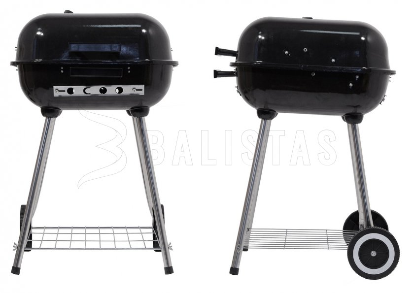 Rechteckiger Holzkohlegrill Trapani 46 cm