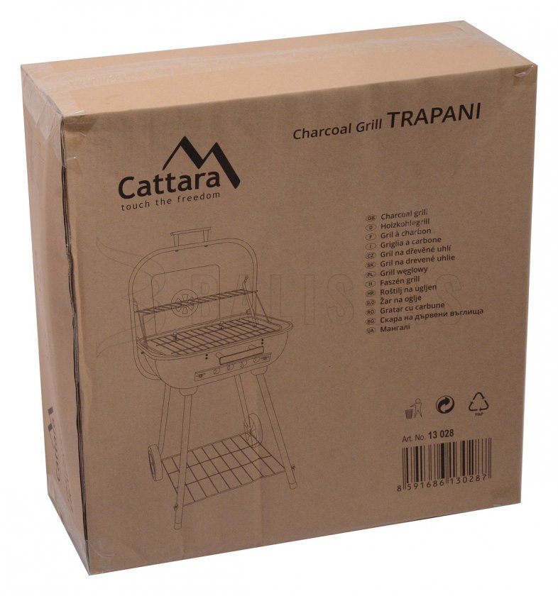 Rechteckiger Holzkohlegrill Trapani 46 cm