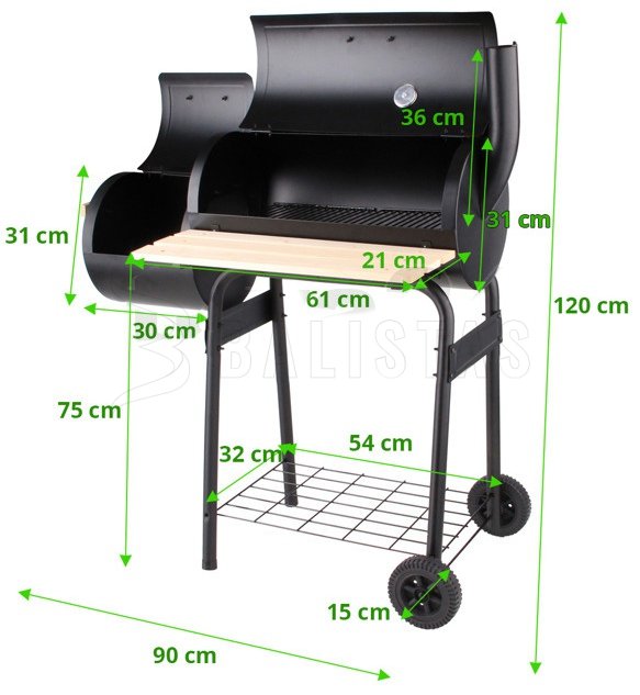 Grill Smoker für Holzkohle (99513)