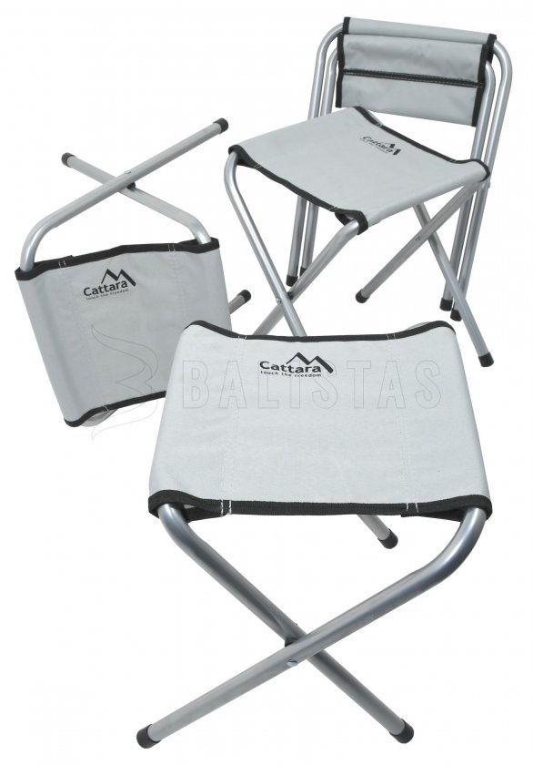 Campingtisch Double teleskop. grau + 4x Hocker