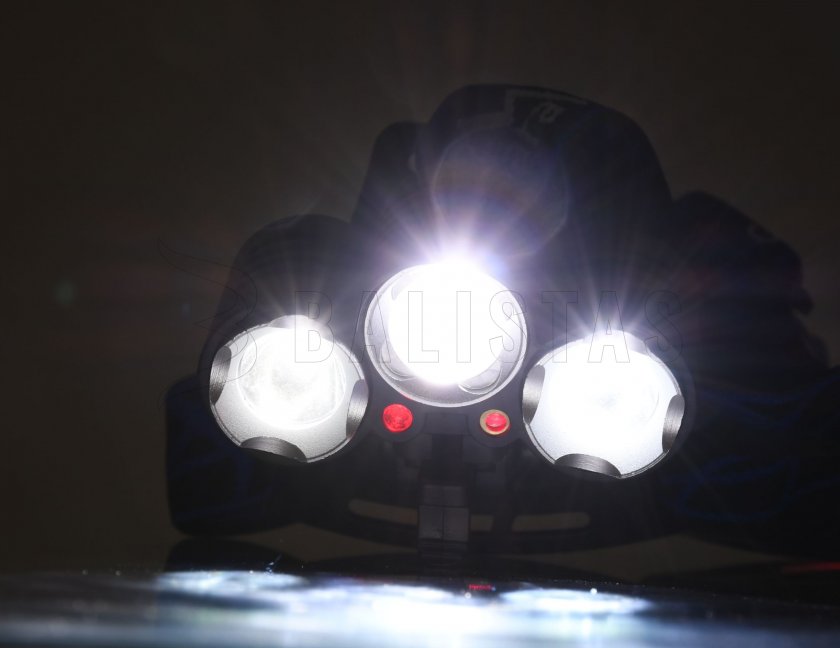 Stirnlampe LED 400lm (1x XM-L+2x XP-E)