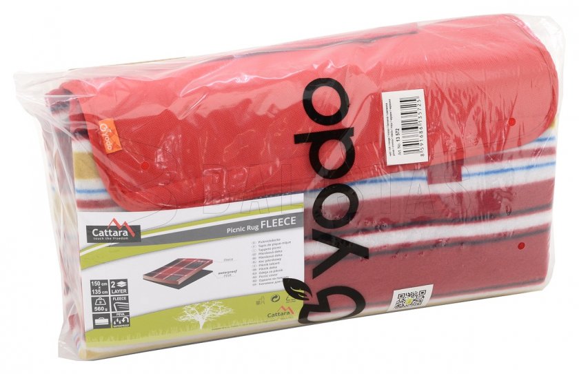 Picknickdecke Fleece 150x135 cm rot