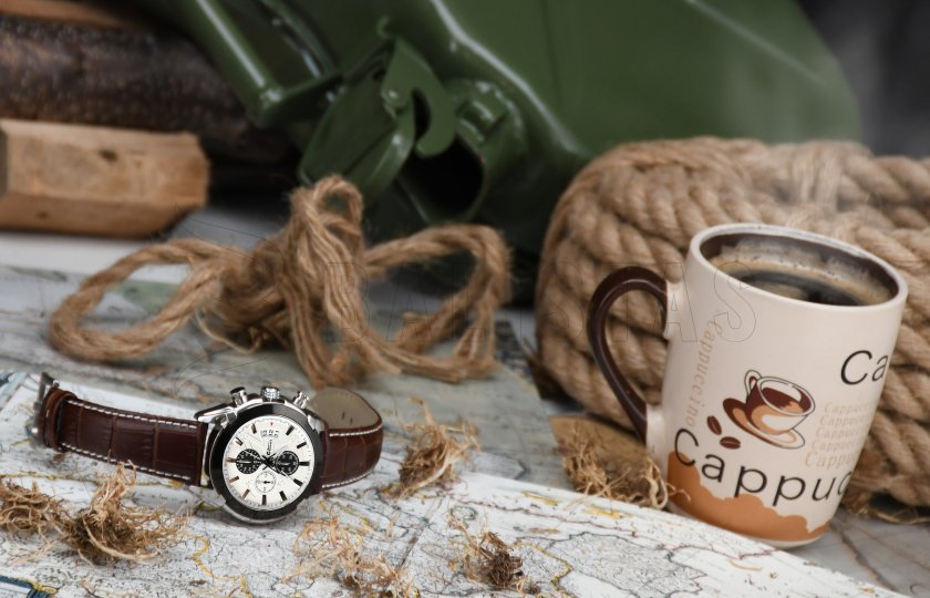 Armbanduhr Chrono White Compass