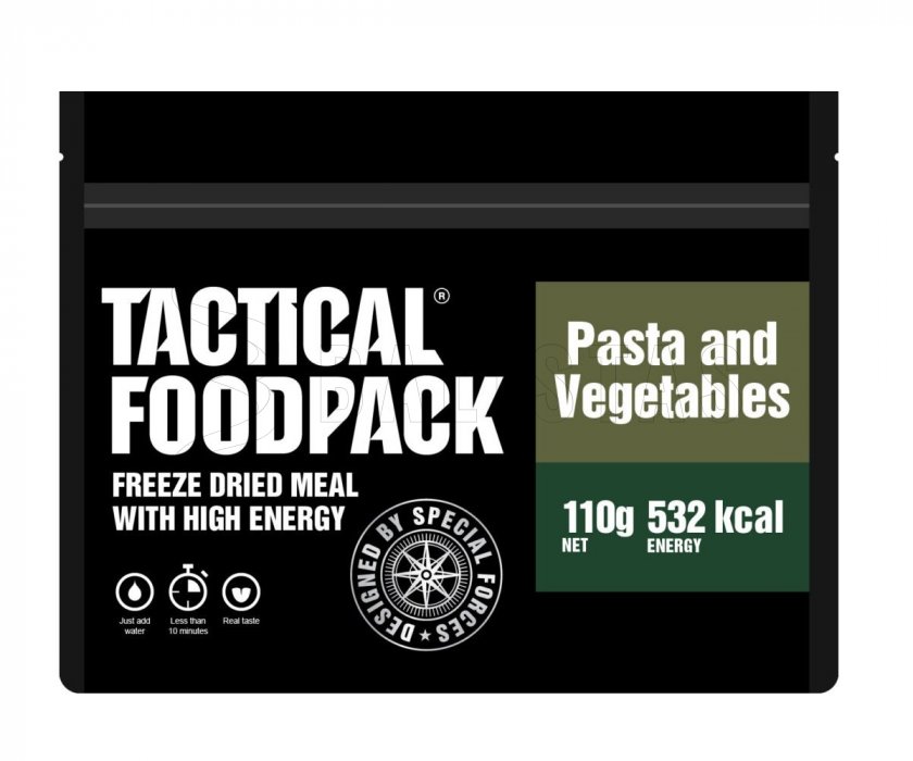 Dehydriertes Essen - Pasta mit Gemüse Tactical Foodpack