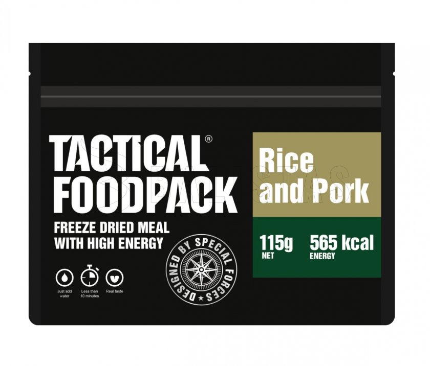 Dehydriertes Essen - Reis mit Schweinefleisch Tactical Foodpack