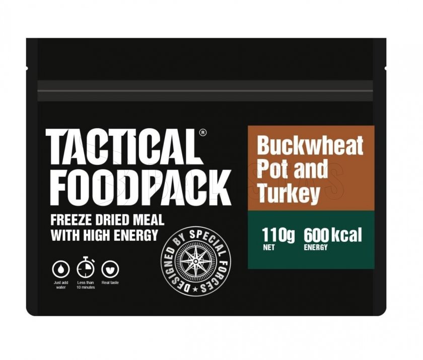 Dehydriertes Essen - Putenfleisch mit Buchweizen Tactical Foodpack