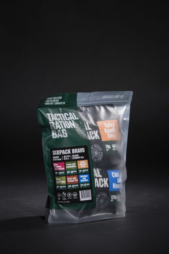 Set 6x MRE dehydriertes Essen - Tactical Six Pack Bravo Tactical Foodpack