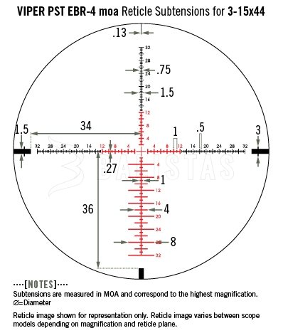 Zielfernrohr Vortex Viper PST II 3-15x44 AO EBR-4