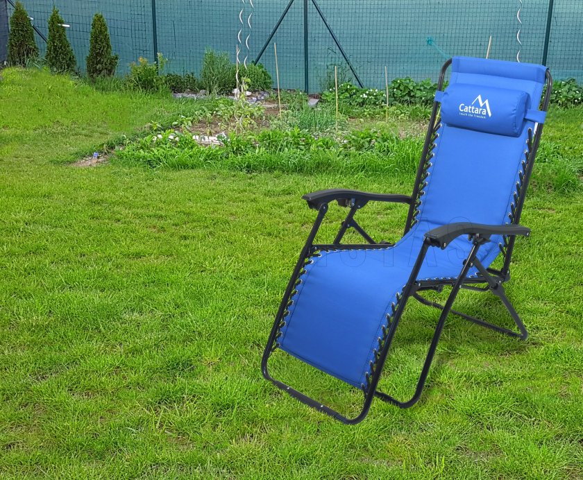 Camping-Klappstuhl verstellbar Cattara LIVORNO blau