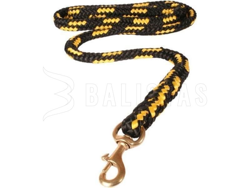 Leine Hohleseil Dogtrace Messingkarabiner 18mm 300cm gelb
