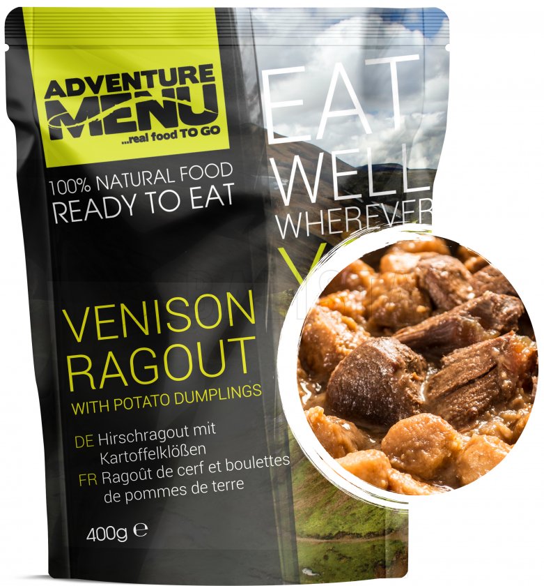 Hirschragout mit Kartoffelknödelchen Adventure Menu