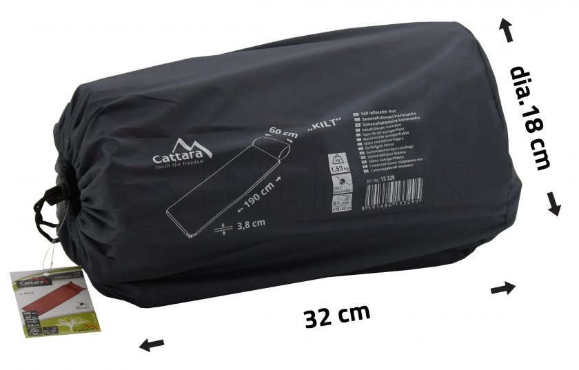 Selbstaufblasende Isomatte Kilt 3,8cm mit Kopfkissen