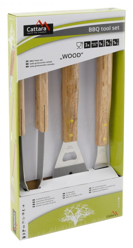 Grillbesteck Cattara Wood Set 3 Stück