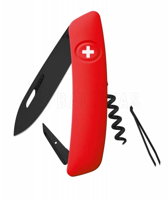 Schweizer Taschenmesser Swiza D01 Allblack rot