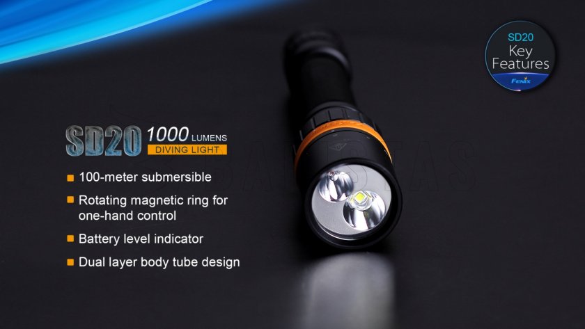 Taucher-LED-Taschenlampe Fenix SD20